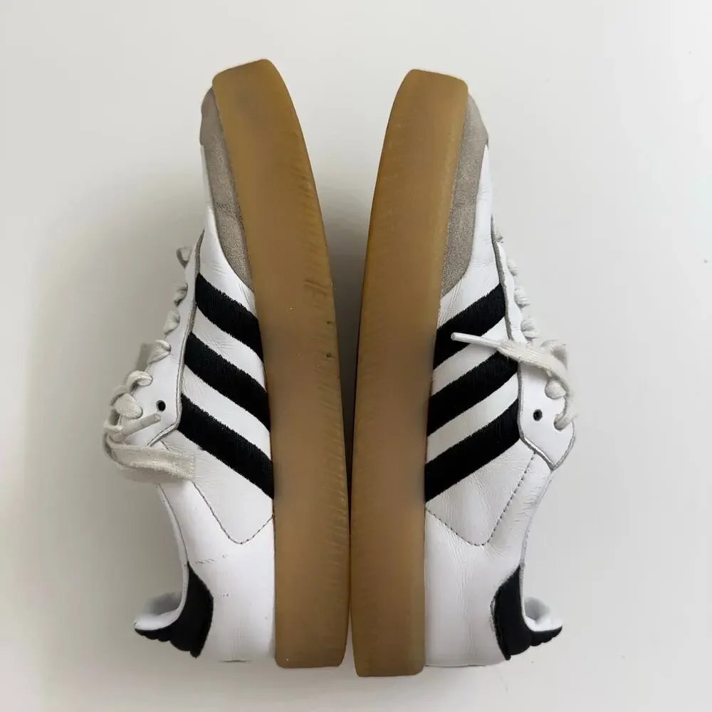 Adidas Sambae Samba Sneakers Women's 7 Black White Gum Casual Preppy Minimalist